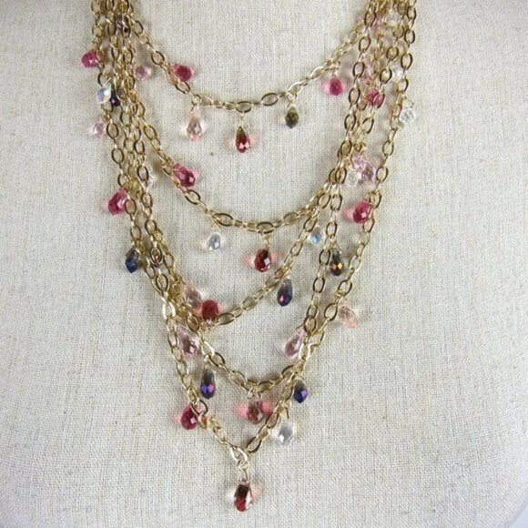 Chico's Delicate Look Jeweled Multi-Row Necklace - Picture 6 of 7